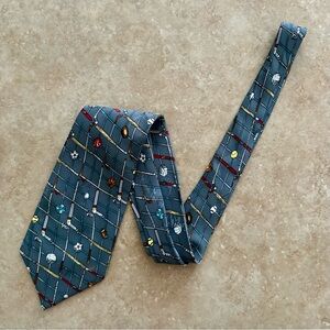 Vintage 90s Nicole Miller 100% Silk Sports Tie